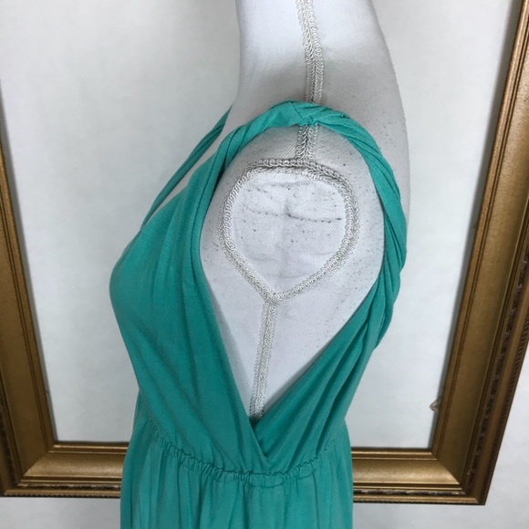 J. CREW mint green v neck empire waist midi dress - Picture 3 of 8